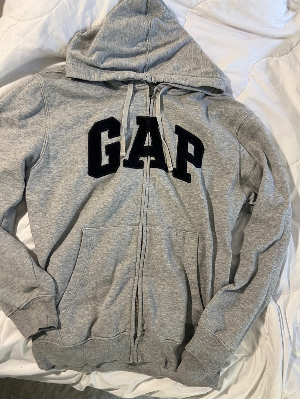 GAP grey zip up hoodie